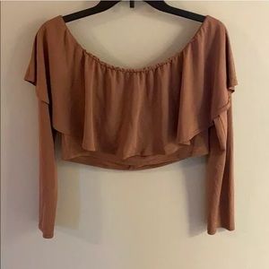 Charlotte Russe Long Sleeve Crop Top Size Large
